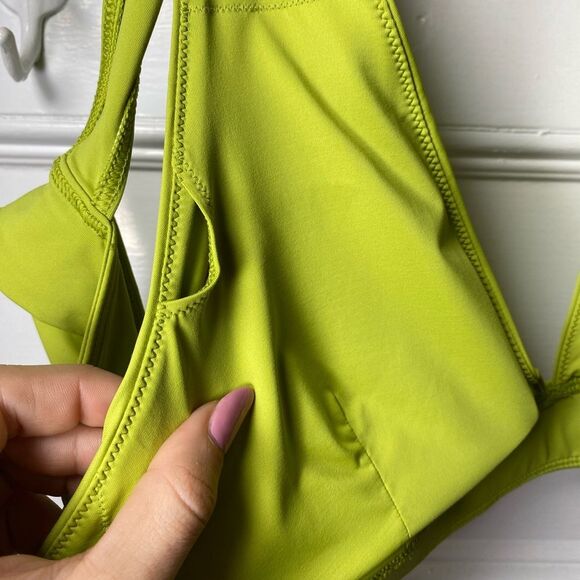 Everlane NEW The Triangle Tie-Back Bikini Top in Pepper Green Sz XL - Picture 12 of 14